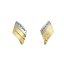 Pendientes de oro bicolor rombos 18k con circonitas blancas 